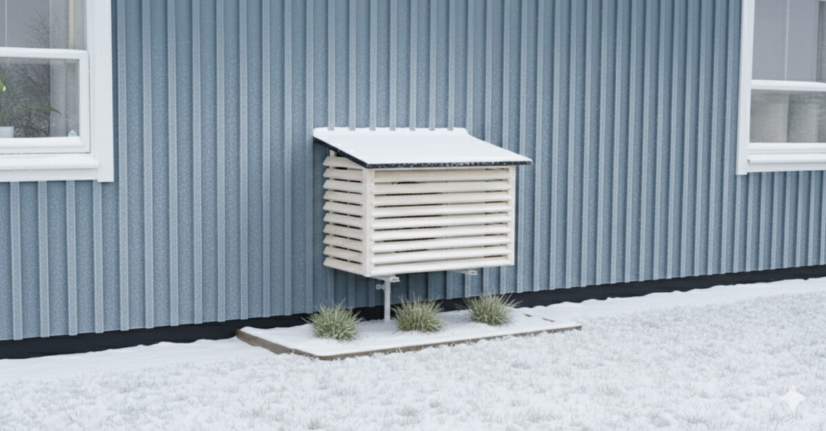 Ilmalämpöpumpun ulkoyksikon suojakotelo